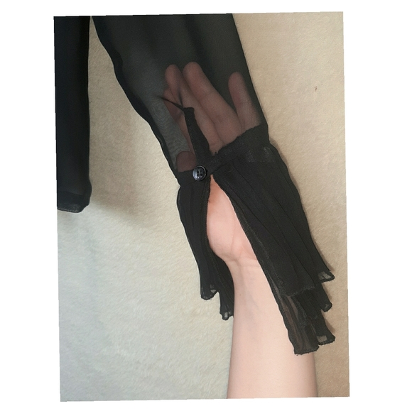 Bandolera black mesh blouse vintage - Picture 14 of 15